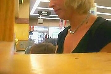 Sexy Milf Upskirt Video Of Hot Blonde Cougar Out Shopping...