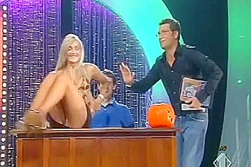 A Stupid Yet Sexy Blonde Whore Poorly Dances On A Live Television Show...