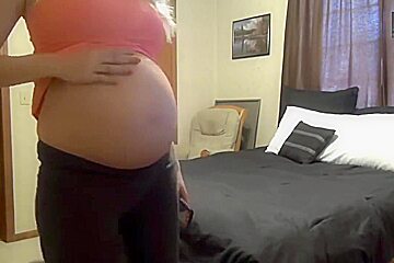 Pregnant blonde with contractions and she...