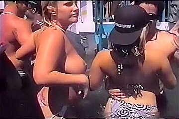 Hot party and beach girls having...