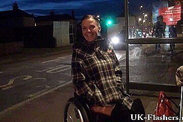 Leah Caprice Flashing Twat From Her Wheelchair...