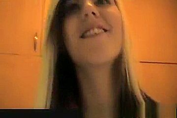 Young cute skinny blonde amateur takes...