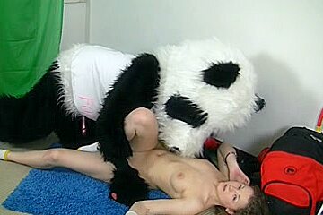 Sporty Hawt Legal Age Teenager Bonks With Humorous Panda...