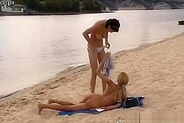 Teen girls on nude beach...