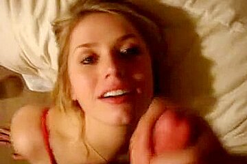 Blonde Babe Will That Sticky Semen Face...