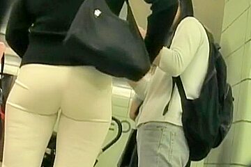 Hot White Pants In This Street Cam Video...