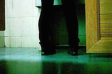 It is a good angle to film pissing woman in hostel toilet