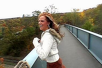 Chic With Huge Tits Fucked On The Bridge...