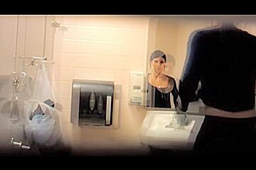 Slim girl in hot black lingerie changing on spy cam