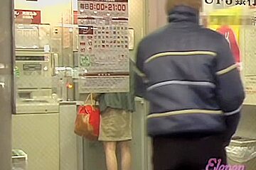 Asian Girl In A Shop Ass Got Skirt Sharked...