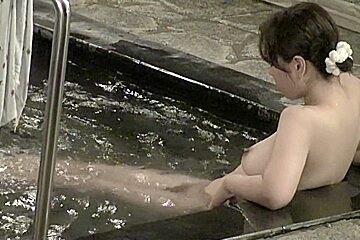 Asian stretched nude body sauna pool...