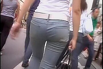 Candid jeans butts are waved hot...