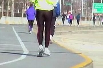 Sports Woman Running And Waving On My Cam 01zb...