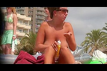 Topless beach video22...