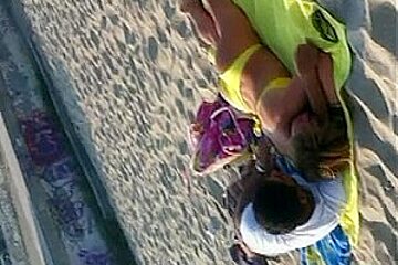 Astounding Greek Juvenile Yellow Bikini At The Beach Teasing Us...