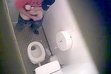 Cute Gay Masturbating In The Toilet...