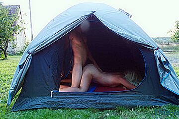 Camping sex with lovely small college...