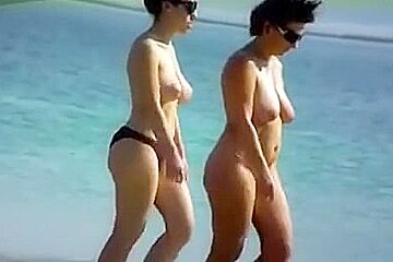 1st Time In Natures Garb At The Beach Ladies Showing Hawt Bodies...