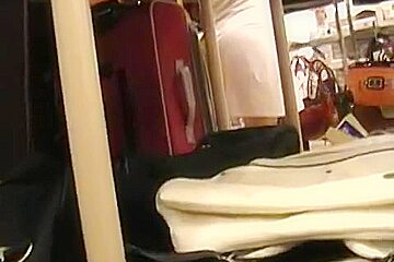 MILF shopping and has her ass caught on spy cam