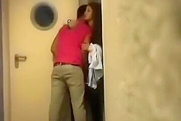 Voyeur Tapes A Party Couple Having Sex Hallway Of A Hotel...