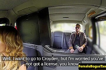 Bigtitted london cabbie cockriding her client...