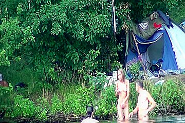 Naked girls going to swim being captured on my cam