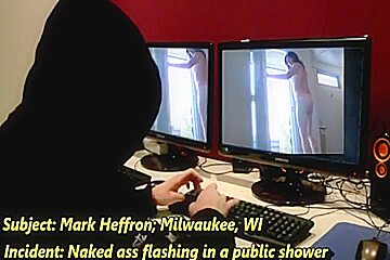 Public shower nude flashing...