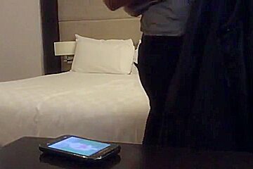 Hot brunette in hotel room cam...