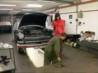 Auto Mechanic in the Garage Fuck Clients Brunette