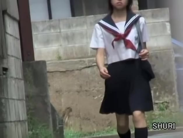 Asian babe got skirt sharking in front of her mailbox.